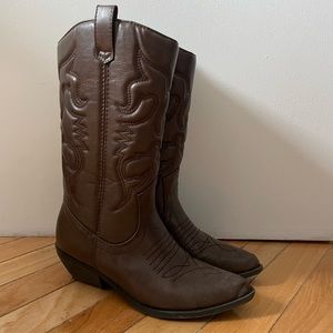 Brown Leather Cowboy Boots